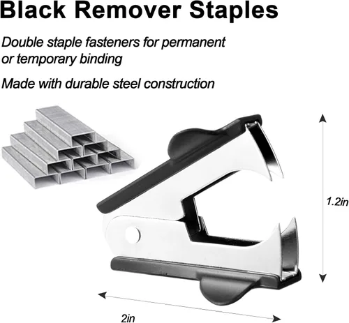 Vista 5 de Engrapadora de oficina moderna negra, capacidad para 25 hojas, automática, incluye 1000 grapas y removedor de grapas