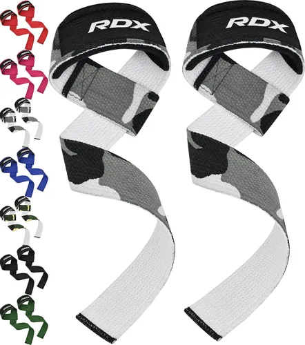 Vista 11 de RDX - Correas de elevación para levantamiento de pesas – Correa de muñeca de gimnasio resistente 100% algodón con acolchado de neopreno de 5 mm