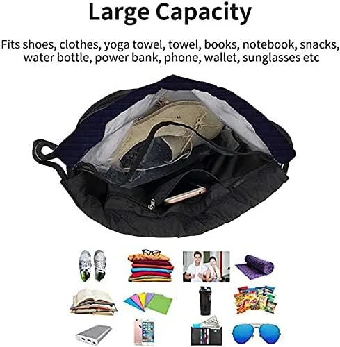 Vista 5 de D-WOLVES Drawstring Backpack Bag Gym Sports String Sackpack Beach Daypack for Men & Women
