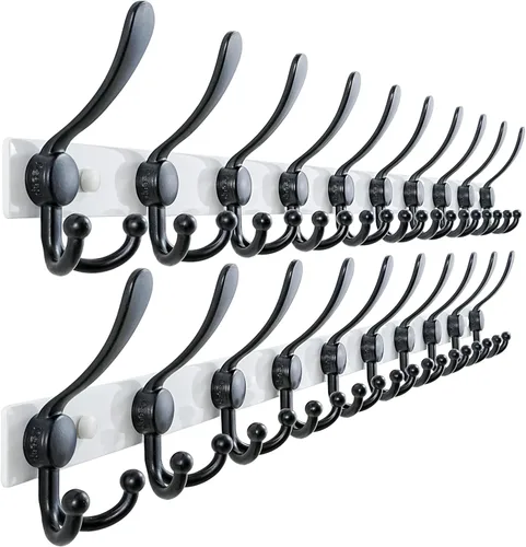 Vista 22 de Dseap Perchero de pared 2.0 Pro: resistente 300% más grueso, montaje en perno de 16 pulgadas, ganchos de pared de acero inoxidable para ropa