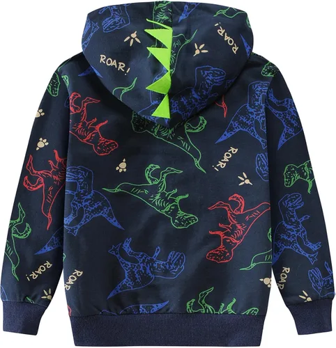 Vista 3 de Sudadera con capucha para niños pequeños, sudadera con capucha para bebé, con cremallera, abrigo de manga larga para invierno, camisas con capucha