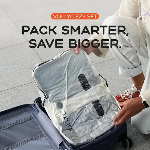 Vista 2 de Bolsas de vacío de viaje con bomba, bolsas de vacío de gran capacidad de 25L para viajes, IPX7 impermeables, con cierre de cremallera, bolsas