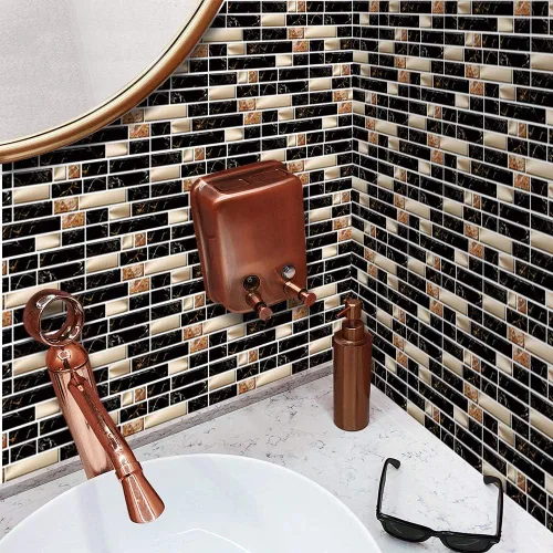 Vista 24 de Alwayspon Adhesivo de transferencia de azulejos con efecto mármol, adhesivo autoadhesivo para pared, calcomanías de azulejos para decoración