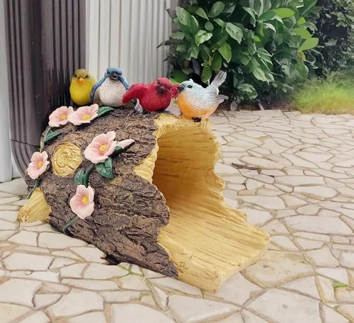 coolboy Desviador de canaleta de escultura de pájaro, lluvia, extensión de canaleta Deco Downspout, desviador extensor de canalón de resina