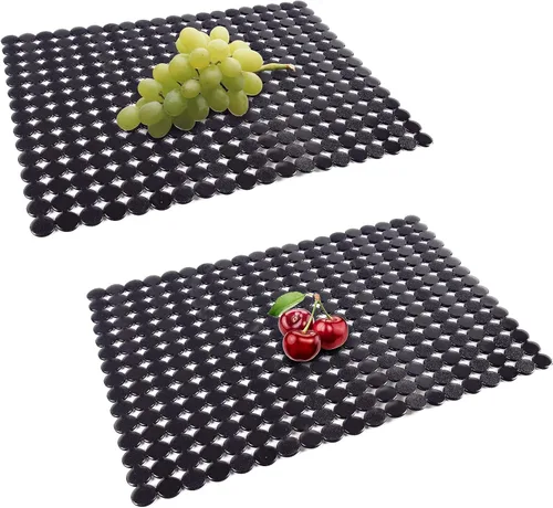Paquete de 2 alfombrillas para fregadero de cocina de acero inoxidable/cerámica, protectores ecológicos de PVC para la parte inferior del fregadero