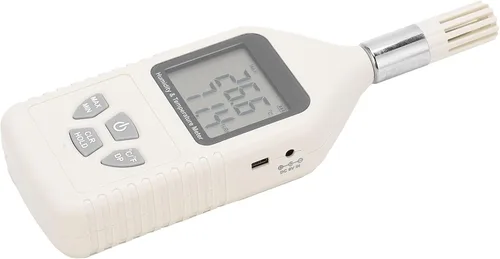 Vista 2 de Hyuduo GM1360A Digital Thermometer Hygrometer Handheld Temperature Humidity Meter with Large LCD Screen Dual Sensors for Factory Lab Warehouse