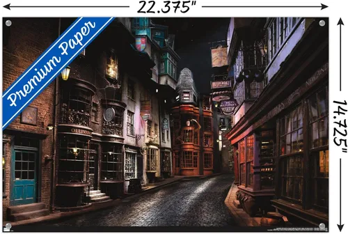 Vista 3 de The Wizarding World Harry Potter - Póster de pared con alfileres de Diagon Alley
