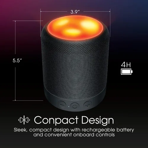 Vista 6 de ARTSOUND ILLUMA Beat - Altavoz LED inalámbrico espectáculo de luz LED altavoz Bluetooth portátil resistente al agua IPX7 5 modos de luz LED