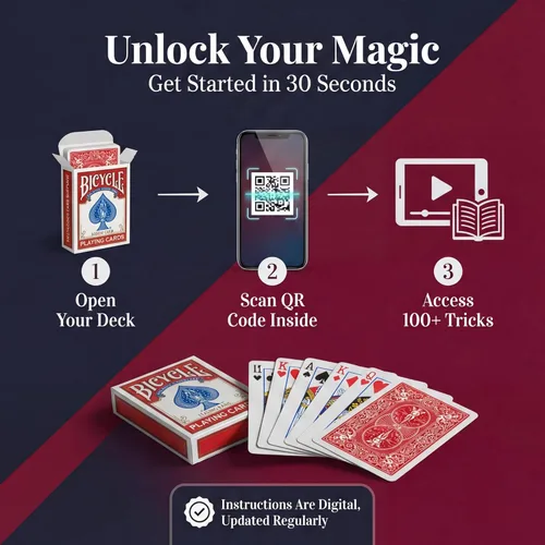 Vista 9 de Ted's Sterling Magic Juego de cartas Precision Red Rider Back Bicycle Svengali con instrucciones para más de 100 trucos (6 de Diamantes)