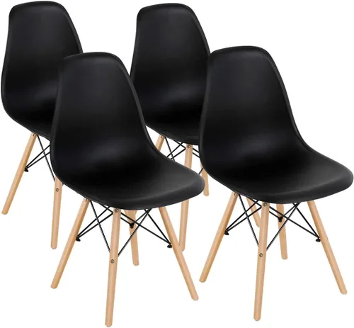 Vista 16 de GOFLAME DSW - Sillas de comedor, sillas de plástico con patas de madera, sillas sin brazos de estilo moderno para sala de estar, cocina, dormitorio