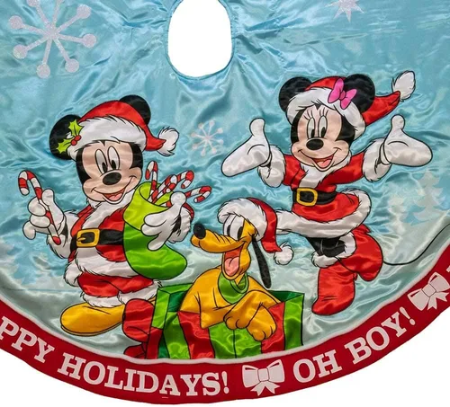 Vista 3 de Kurt Adler DN7166 - Pañuelo de satén con estampado de Mickey y Minnie de 48 pulgadas, multicolor