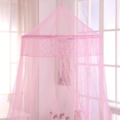 Vista 7 de Cotton Loft Galaxy Kids - Toldo de cama plegable con aro transparente, tamaño único, color azul