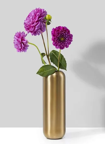Vista 2 de Serene Spaces Living Jarrón de cápsula floral dorado mate, elegantes jarrones para centros de mesa en bodas, mesas de fiesta, comedor o mesa