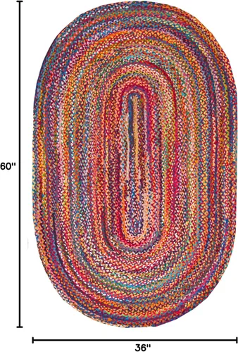 Vista 2 de nuLOOM Tammara - Alfombra bohemia trenzada a mano, 3 x 5 pies, multicolor, ovalada