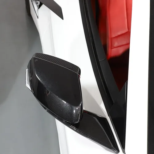 Vista 2 de Daeiclru Espejo retrovisor lateral de automóvil, ajuste de cejas de lluvia compatible con Chevrolet Corvette C8 2020-2023, visera de espejo lateral