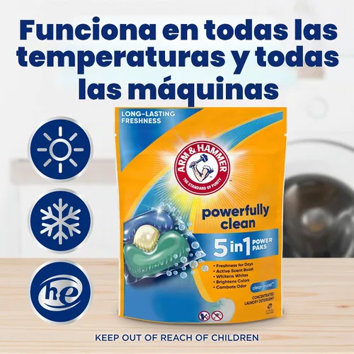 Vista 7 de ARM & HAMMER Clean Burst - Paquete de detergente 5 en 1, 42