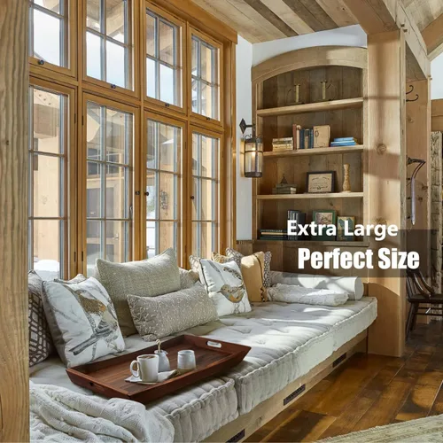 Vista 6 de Bandeja otomana rectangular grande de madera de nogal negro curvada de 28 x 18 pulgadas con asas, sirve té, café, bandeja decorativa de madera