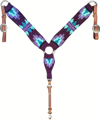 Vista 23 de Collar de Pecho de Mohair Occidental Personalizable Hecho a Mano de Cheval's para Caballos, Collares de Pecho Ecuestres para Caballos -(MB 5-Full)