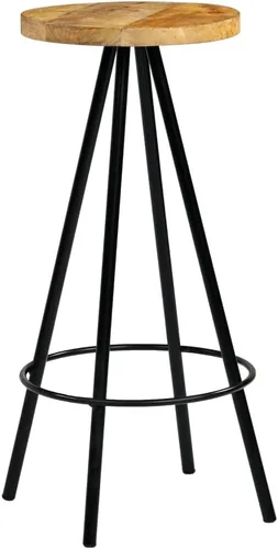 Vista 8 de sillas de bar, taburetes de bar, taburetes de bar Juego de 3, mesa de bar, sillas para barra de cocina, taburetes de bar 2 piezas de mango macizo