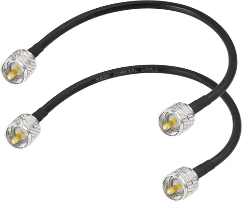 Superbat Cable de puente RG8X PL259 a PL259 (2 puentes PL-259 de 1 pie) para cable de antena CB, extensión de cable duplexor, sintonizador, carga