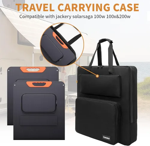 Vista 3 de Bolsa de viaje para panel solar, bolsa de almacenamiento portátil para panel solar compatible con Jackery SolarSaga 100 W, 200 W, 100 X, funda
