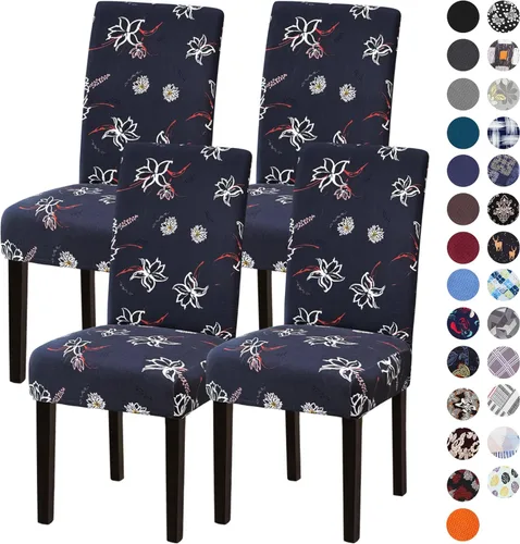 Vista 96 de Sufdari Juego de 2 fundas para sillas de comedor, fundas para sillas de cocina, fundas para sillas Parsons, protectores de sillas de elastano