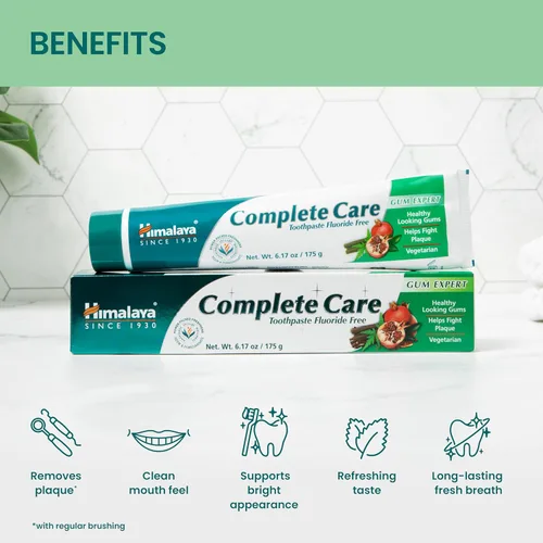 Vista 5 de Himalaya Complete Care Pasta de dientes, sin flúor para reducir la placa e iluminar los dientes, 6.17 onzas