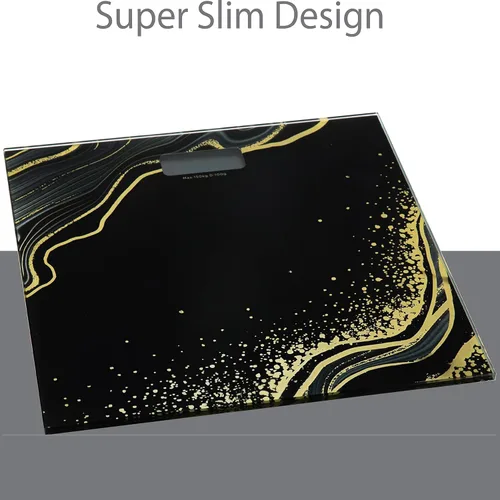 Vista 5 de Bath Bliss Báscula digital de vidrio Báscula de peso corporal para baño y hogar Medida de peso máximo 330 lb/150 kg Báscula de vidrio templado