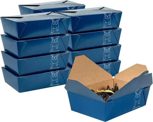 Vista 225 de Restaurantware Bio Tek - Cajas para llevar de 30 onzas, 200 loncheras para llevar, cierre de tabulación, resistentes al calor, desechables, de papel