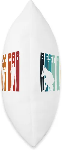 Vista 2 de Retro Shirt As Golf Best Dad by Par Gifts Throw Pillow, 16x16, Multicolor