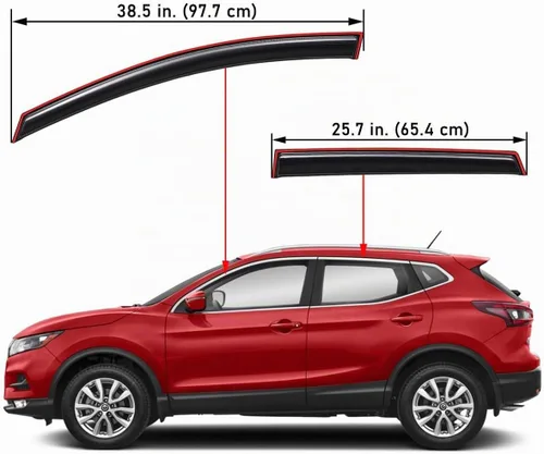Vista 2 de Lightronic Visera de ventana de ventilación automática con clip extra duradera en canal, compatible con Nissan Rogue Sport 2017-2022, protector