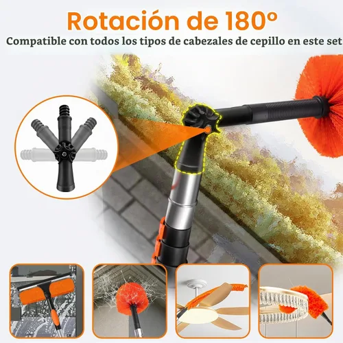 Vista 7 de Kit de limpieza de plumero de alto alcance de 26 pies con poste
