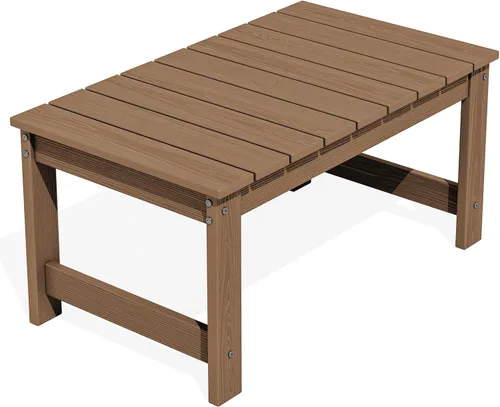 Vista 21 de SERWALL Mesa de centro al aire libre, mesa de centro de HDPE Patio para exterior, rectangular, negro