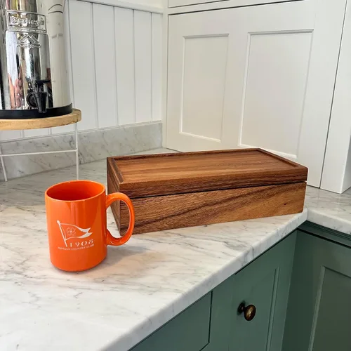 Vista 5 de Ironwood Gourmet Caja de té de madera de acacia, rectangular XL, con 10 compartimentos