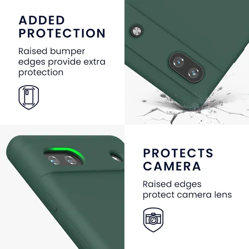Vista 266 de kwmobile Funda Compatible con Google Pixel 6 Pro - Funda de teléfono de silicona TPU con acabado suave - Azul Arrecife