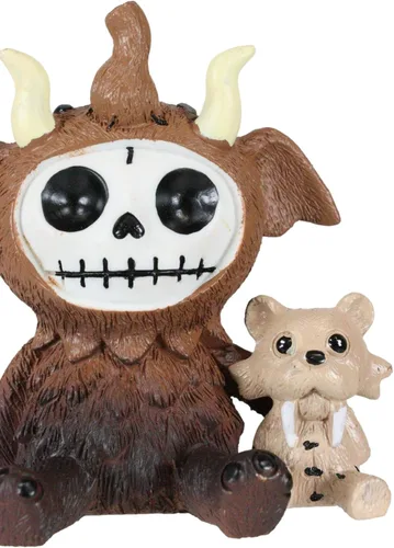 Vista 5 de Ebros Gift Furry Bones Warren, el mamut lanudo con diente de sable, esqueleto de tigre coleccionable, esqueletos, monstruo, Halloween, osario