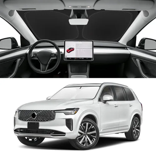 Vista 162 de Parasol plegable para parabrisas de ajuste a la medida, cubierta de ventana frontal que bloquea el sol y protege el automóvil de los rayos del sol