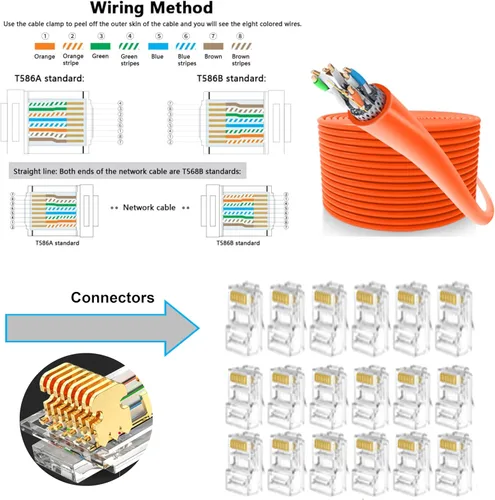 Vista 4 de TAIWAIN Juego de herramientas de crimpado de red RJ45 CAT5 CAT6, cortador de crimpado de pelacables de paso para cable LAN, kit de conector de Rojo