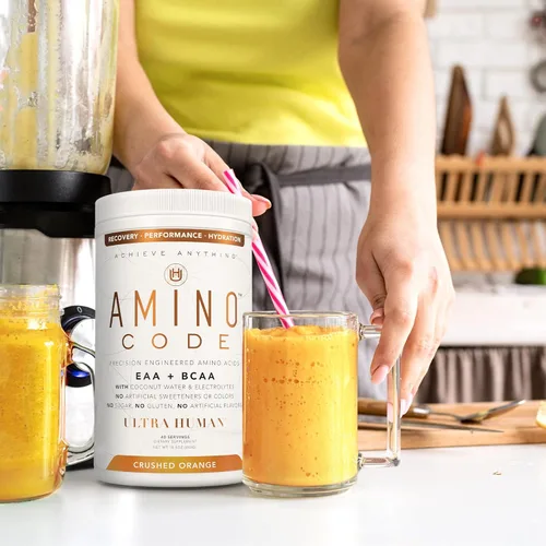 Vista 5 de Ultra Human Amino Code Aminoácidos esenciales + BCAA + electrolitos de agua de coco Bebida energética de aminoácidos saborizados