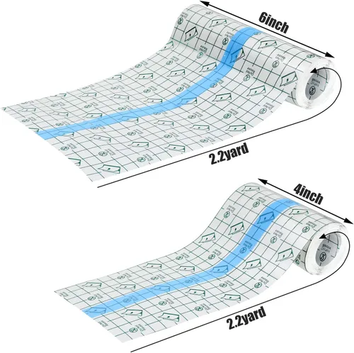 Vista 8 de 6 rollos de vendaje impermeable de 2 tamaños, vendajes adhesivos transparentes para tatuajes, natación y cuidado posterior