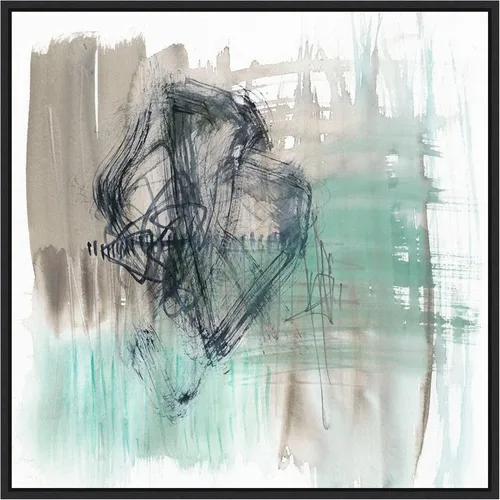 Vista 7 de Amanti Art Framed Canvas Wall Art 16x16 Scribble Scrabble II by Jennifer Goldberger, Framed Wall Art Canvas, Abstract Artwork, Traditional Decor