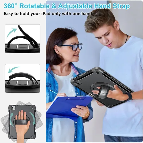 Vista 4 de Funda para iPad Pro 11 M5 2025/M4 2024: Funda protectora para iPad Pro de 11 pulgadas 5ª generación con protector de pantalla, soporte, asa y correa