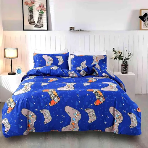 Vista 9 de SDIII Juego de funda de edredón de 3 piezas, color azul claro, 1 funda de edredón y 2 fundas de almohada, microfibra de primera calidad, funda