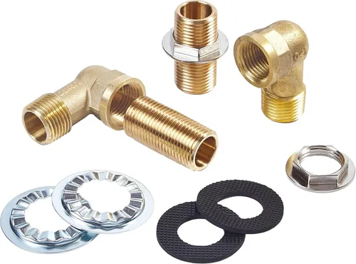 Vista 8 de DuraSteel Grifo de montaje en pared con codo de 90 grados, kit de protección contra salpicaduras de cocina comercial que ahorra espacio, resistente