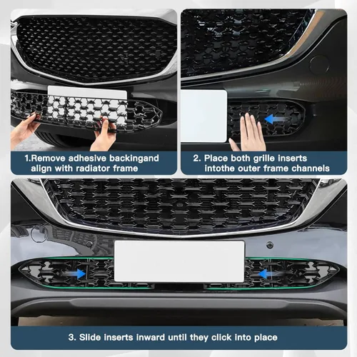 Vista 6 de Ruiya (2 unidades/juegos) CX5 - Insertos de malla para parrilla frontal Mazda CX-5 KF Accesorios ABS Material Protector de rejilla frontal Mazda CX5