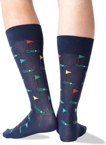 Vista 4 de Hot Sox Men's Fun Golf Crew Socks-1 Pair Pack-Cool & Funny Novelty Fashion Gifts