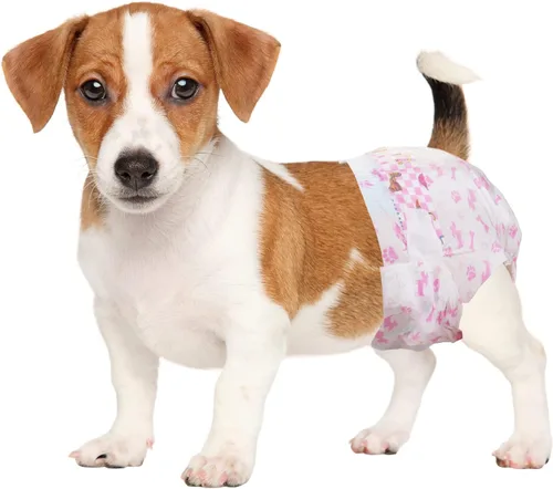 Vista 11 de Dono Pañales desechables para perras, pañales súper absorbentes para perritos, tecnología de gel de secado rápido, ajuste a prueba de fugas