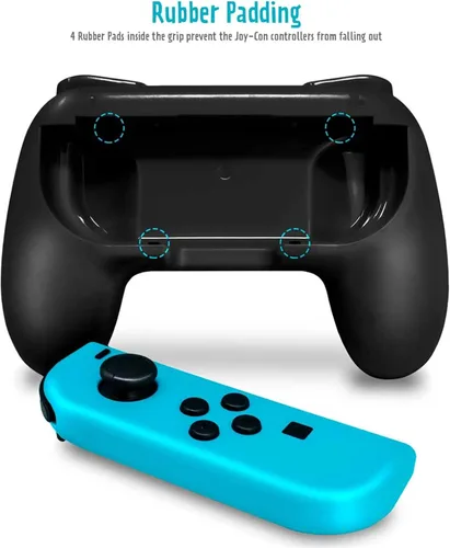 Vista 4 de HLRAO Accesorios de mango de agarre compatibles con Nintendo Switch Joy-Con Controller, kit de mango de repuesto para Nintendo Switch Joy Cons con 8