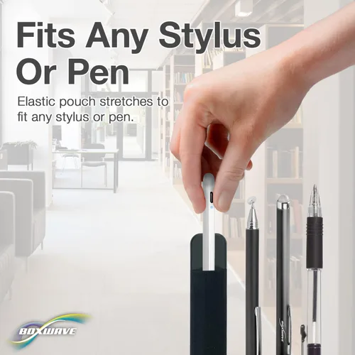 Vista 4 de BoxWave Chuwi HiPad Plus - Stylus PortaPouch, portalápices portátil, autoadhesivo, color negro azabache