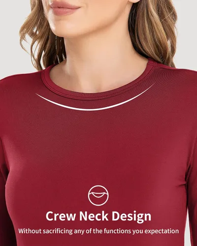 Vista 2 de WEERTI Ropa interior térmica larga de cabeza a pies para mujeres con forro de vellón capa base para climas fríos